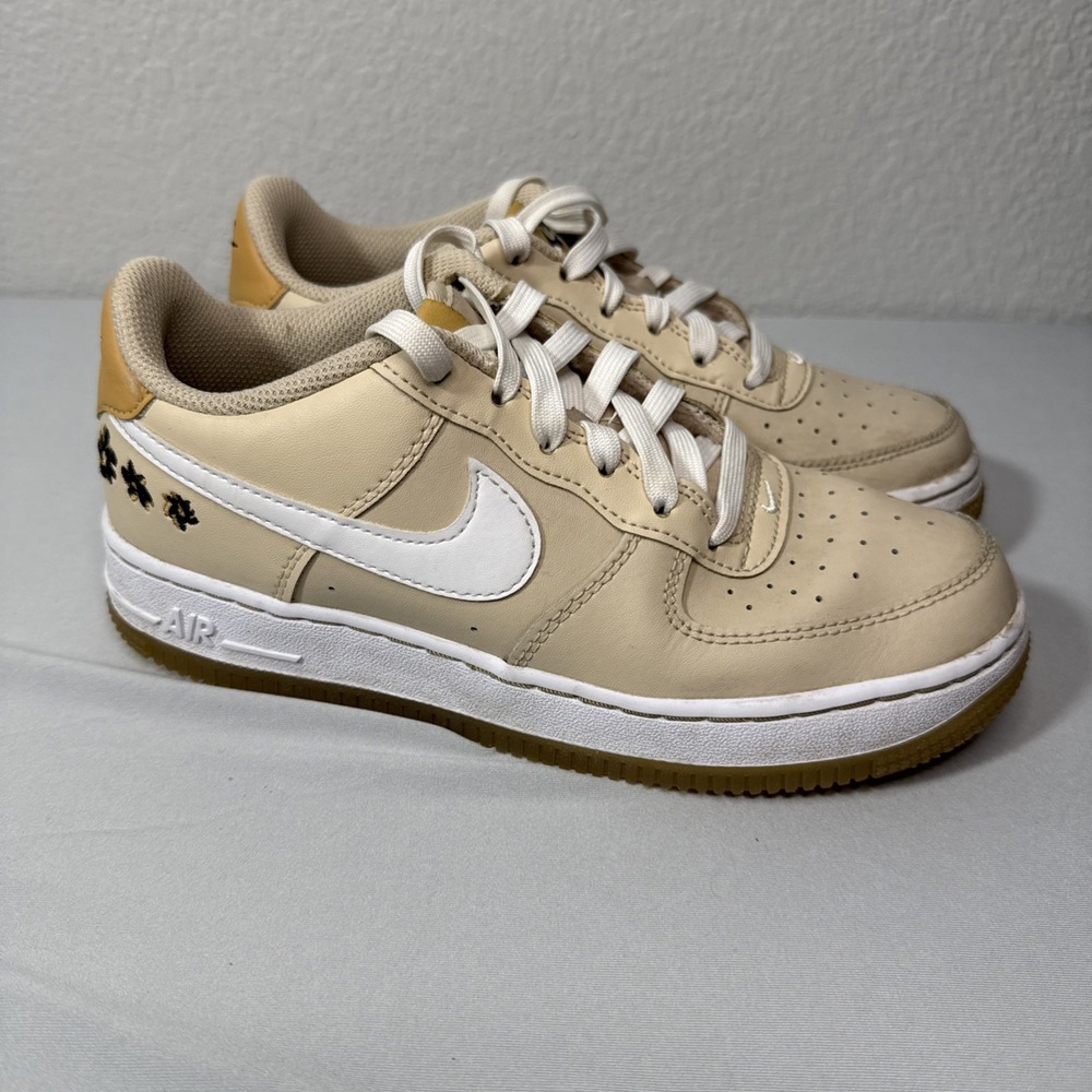 Nike Air Force 1 Low Big Kids FZ1615 Sanddrift Twine White Flowers 4.5Y